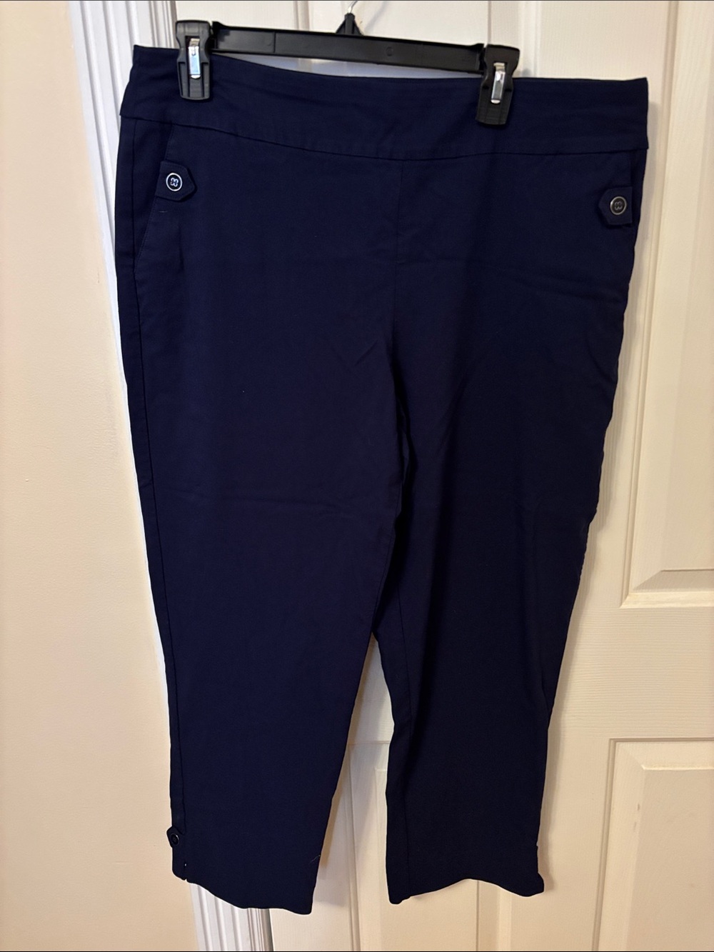 Allison Daley Navy Cropped Pull-On Capri Pants